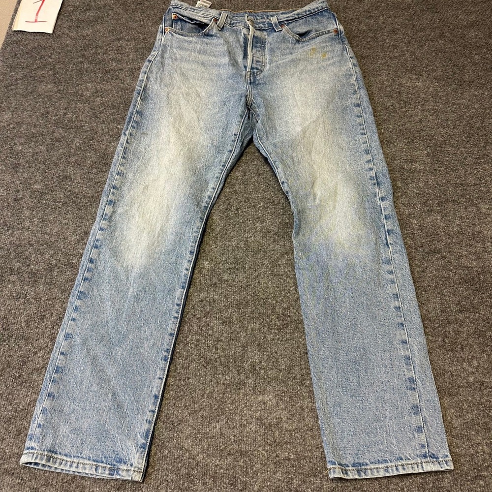 Levi's Jeans Mens Size 29x30 Light Wash 501 Original Fit Straight Leg Denim
